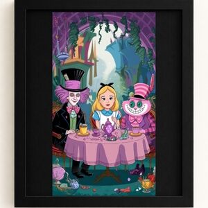 Alice in Wonderland Mad Tea Party Art Print In A 8x10 Frame